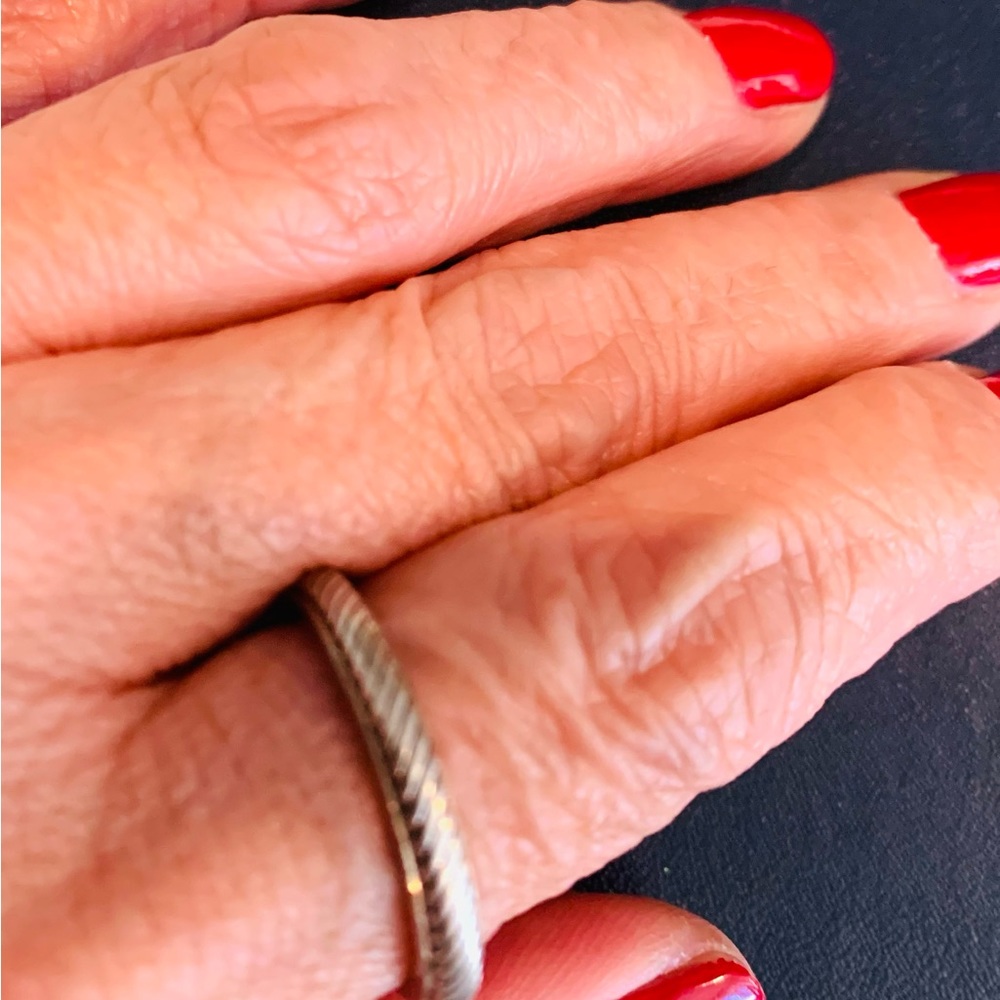 Authentic Judith Ripka Silver Slim Wedding Band